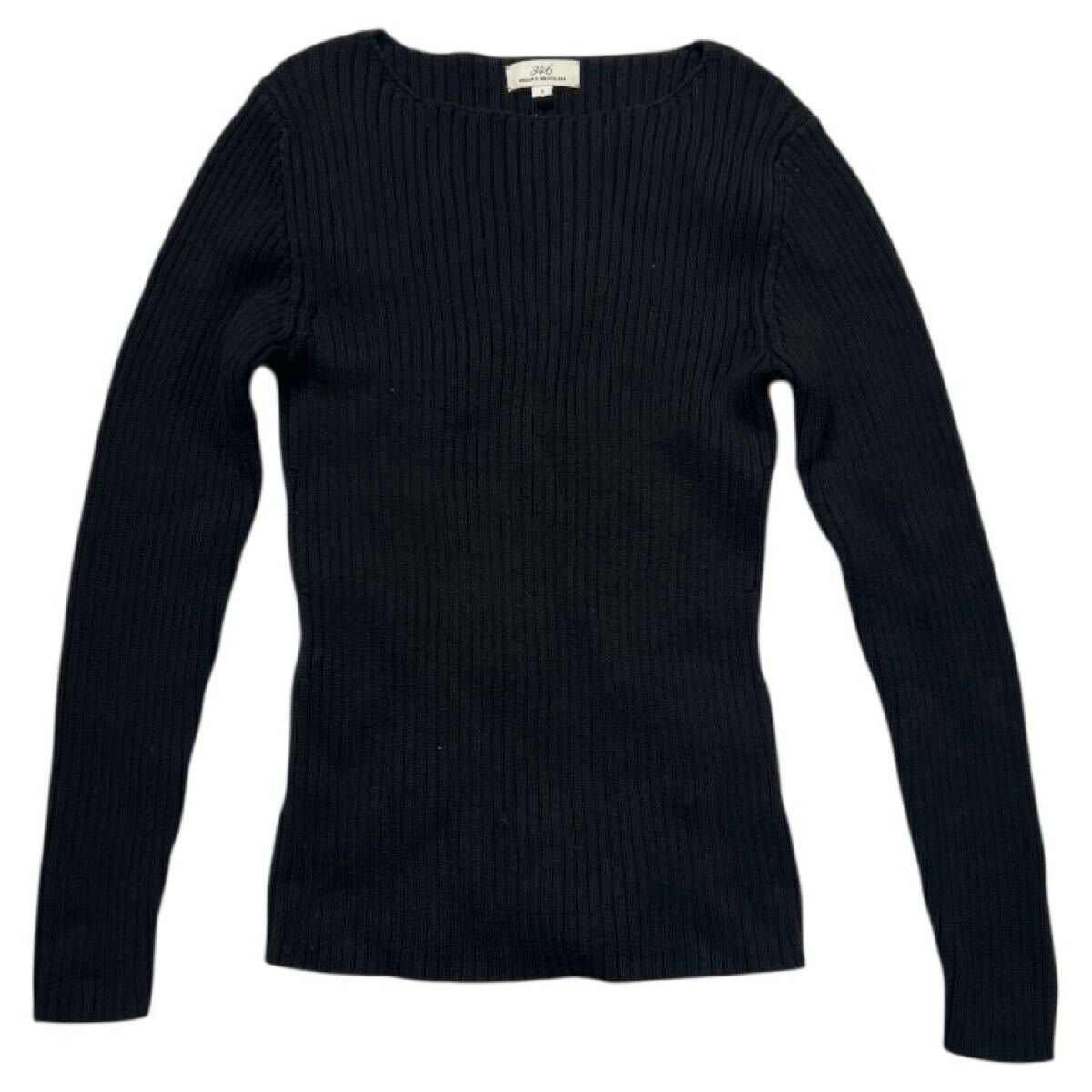 ■ BROOKS BROTHERS 346 ブルックスブラザーズ ■ リブ編み コットン ニット セーター ブラック S拍卖
