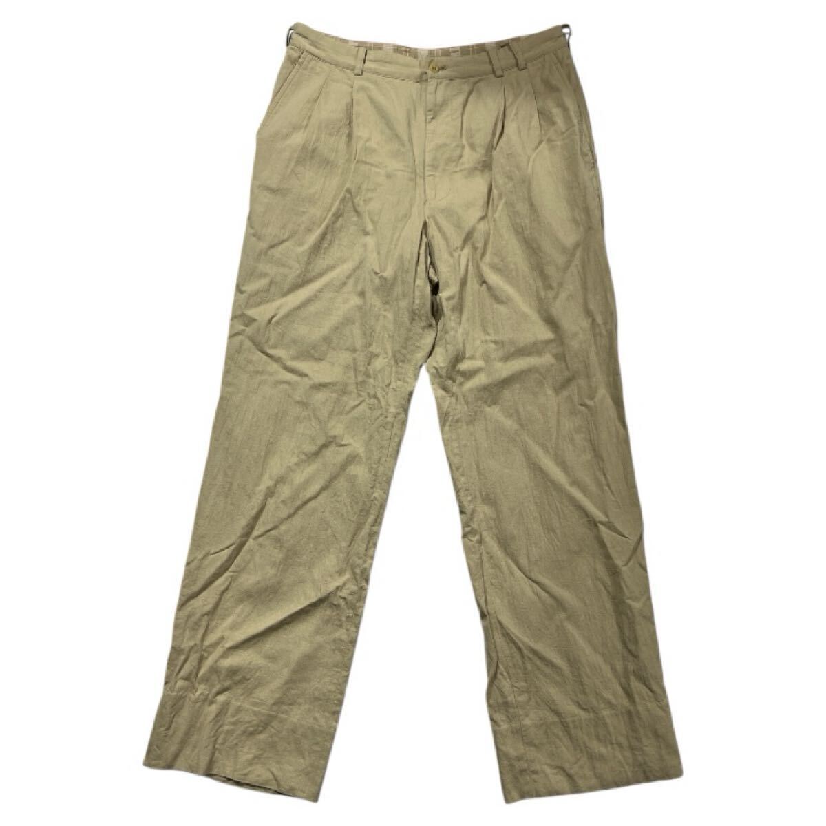 ■ Papas パパス ■ ロゴ ラベル コットン イージーパンツ ベージュ M拍卖