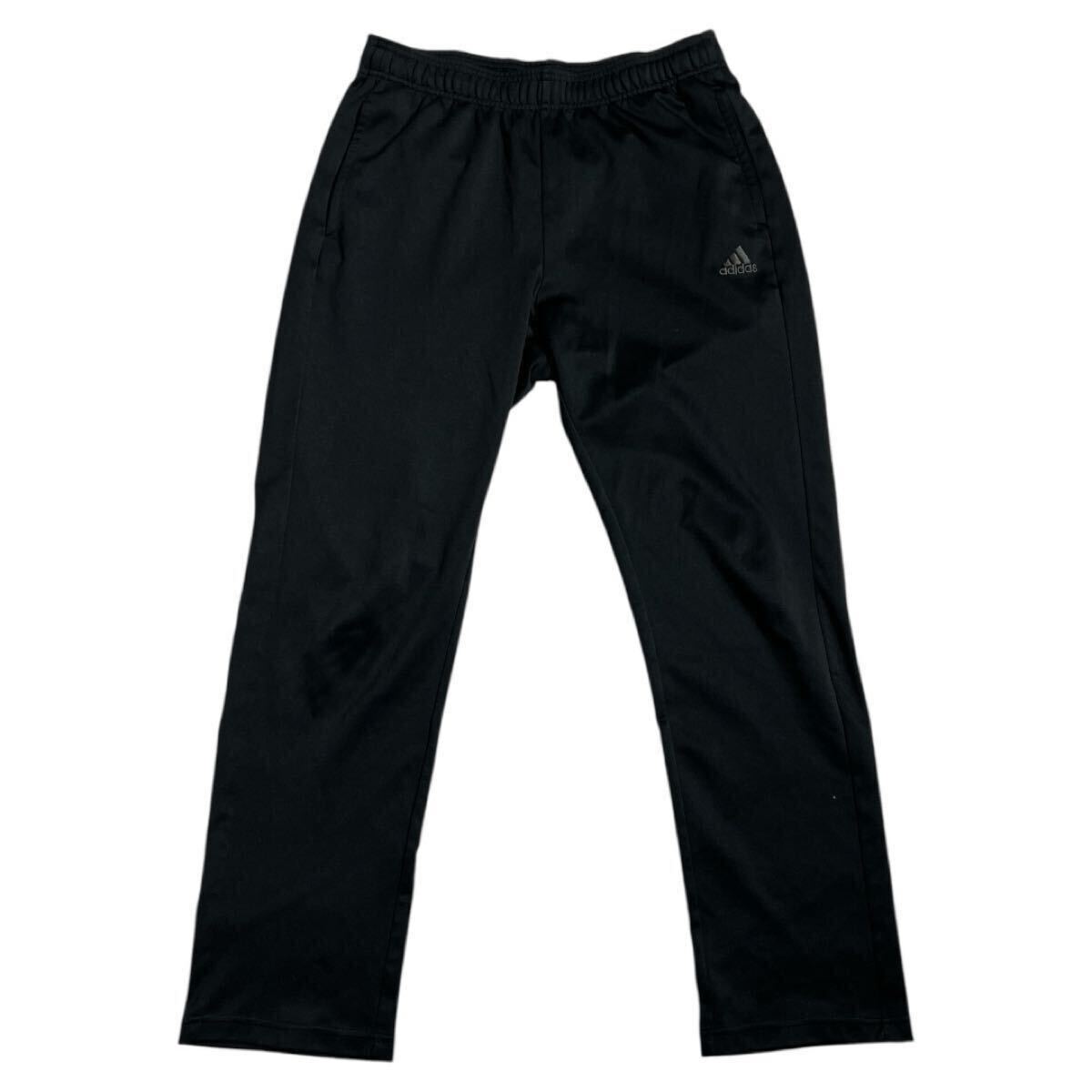 ■ adidas アディダス ■ パフォーマンス ロゴ 刺繍 ビッグ プリント ジャージ トラック パンツ ブラック 拍卖
