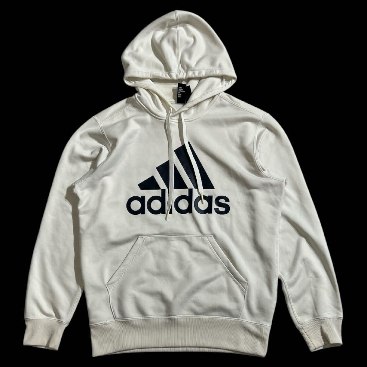 ■ adidas アディダス ■ クリマライト ビッグ パフォーマンス ロゴ プリント スウェット パーカ ホワイト S拍卖