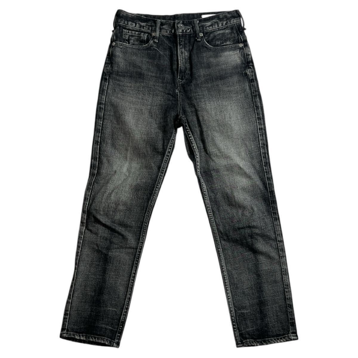 ■ upper hights アッパーハイツ ■ ユーズド 色落ち加工 ストレッチ ブラックデニム 22拍卖