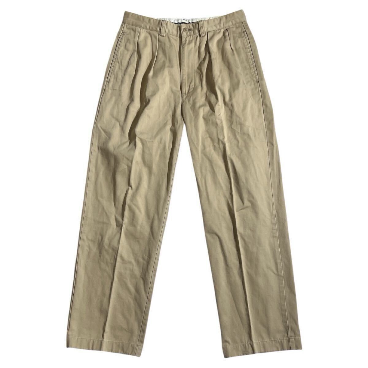 ■ POLO GOLF ポロ ゴルフ ■ エンブレム ロゴ 刺繍 ワッペン ラベル コットン ゴルフ チノパンツ ベージュ拍卖