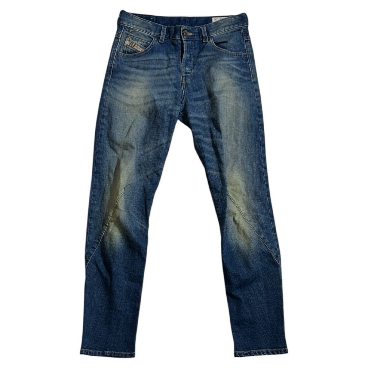 ■ DIESEL ディーゼル ■ DEBI ロゴ パッチ ユーズド 色落ち加工 ストレッチ デニム インディゴブルー W24/L32拍卖