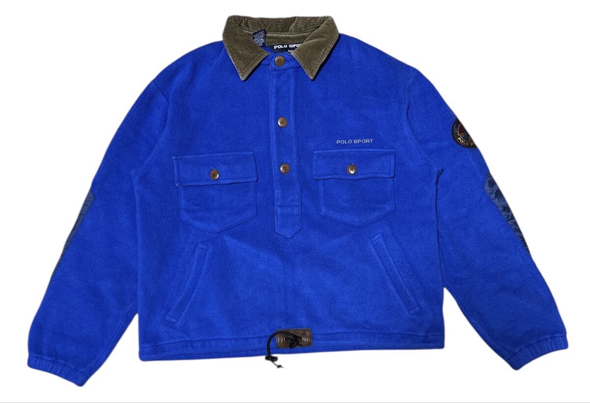 90s ヴィンテージ ▲ POLO SPORT RALPH LAUREN ポロスポーツラルフローレン ▲ ロゴ刺繍 ワッペン フリース プルオーバー ジャケット 拍卖