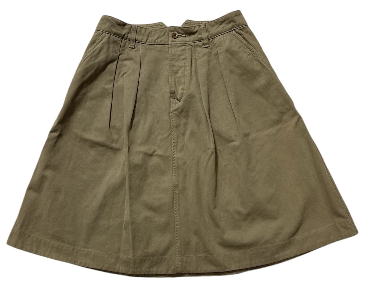 ▲ MARGARET HOWELL マーガレットハウエル ▲ 2タック ワーク チノ スカート ベージュ Ⅱ 2拍卖