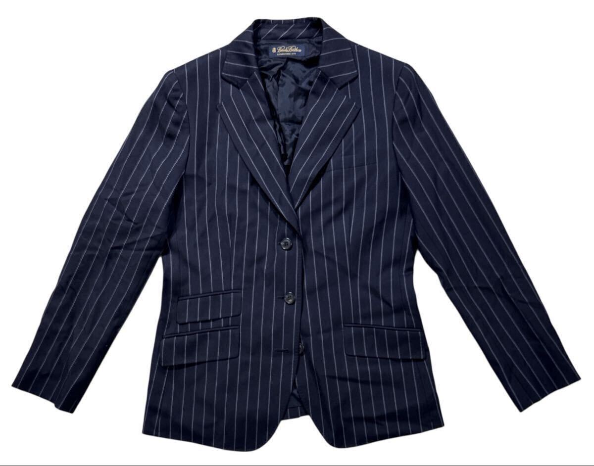 レディース ▲ BROOKS BROTHERS ブルックスブラザーズ ▲ ストライプ柄 ウール地 3釦 ブレザー ジャケット ネイビー 13AR拍卖