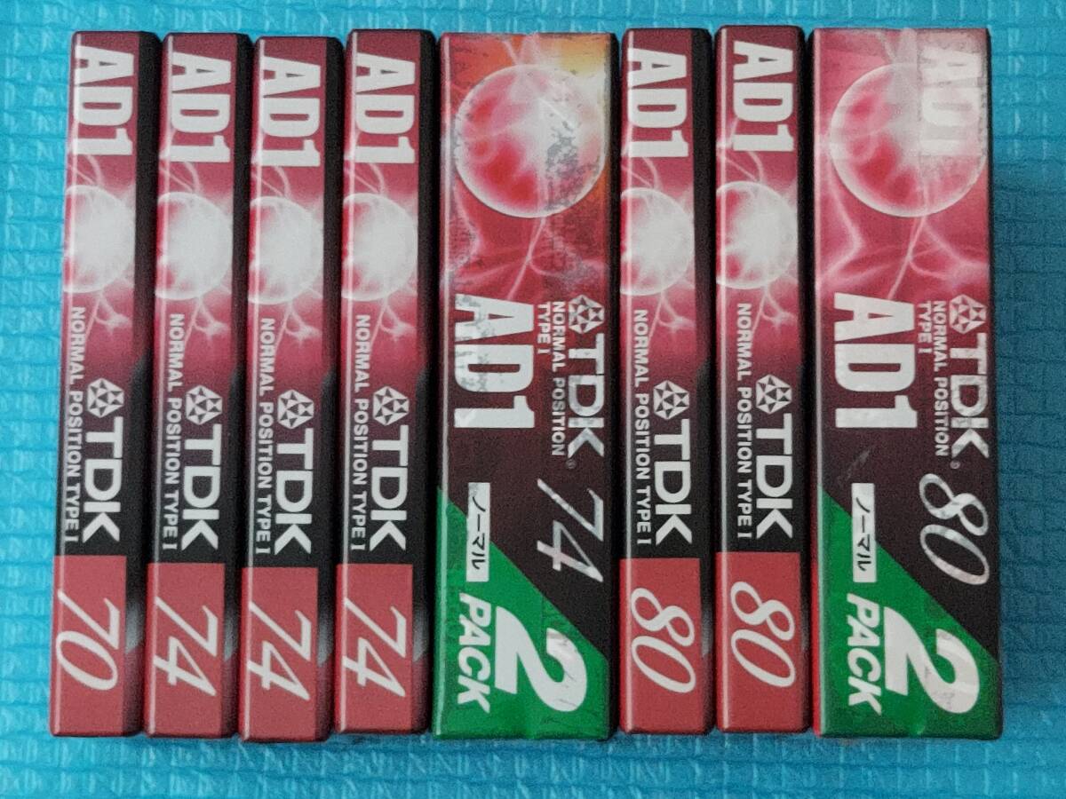 TDK AD1 カセットテープ合計10本(80分4本/74分5本/70分1本)「未使用・未開封」拍卖