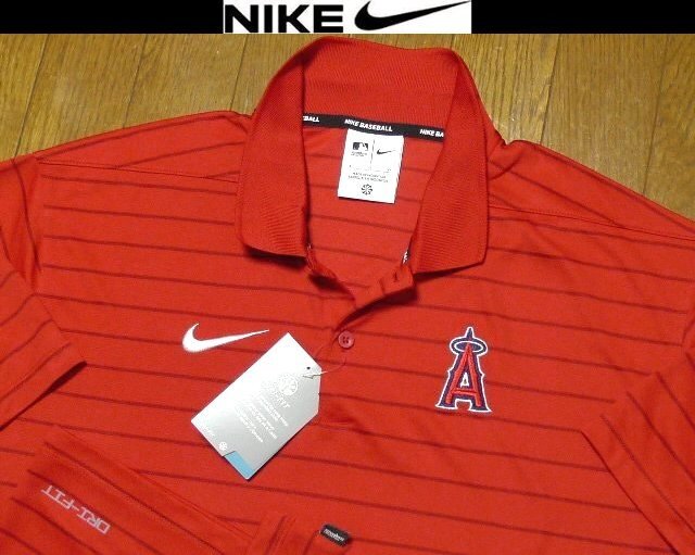 3L 2XL XXL日本サイズ位【セール!送料無料】ナイキ USA限定MLBエンゼルス刺繍4方向伸縮速乾除湿メジャーリーグ ポロシャツ拍卖