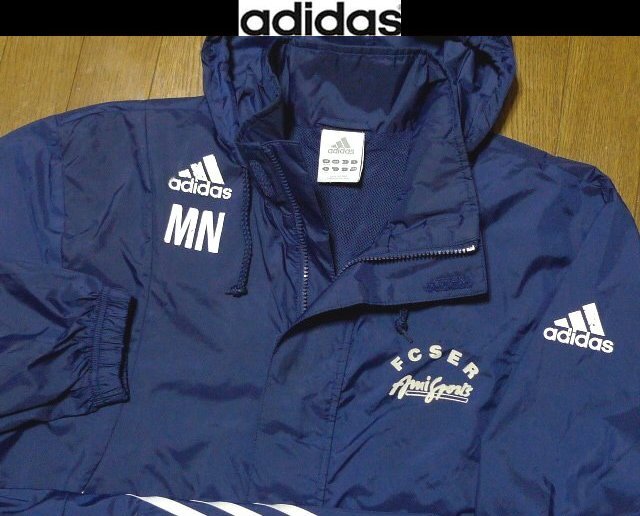 XL日本サイズ位【セール!送料無料】超希少 アディダス USA限定3本ラインモデル1点物 特注豪華プリント 防風撥水 パーカー ジャケット拍卖