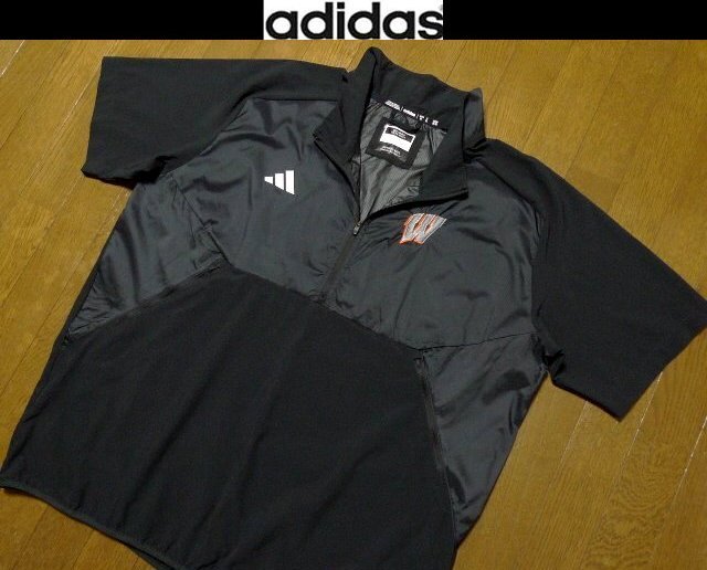 4L-5L・3XL-4XL日本サイズ位【セール!送料無料】超希少 アディダス USA限定モデル1点物 美品 特注 防風撥水4方向伸縮 半袖 ジャケット拍卖