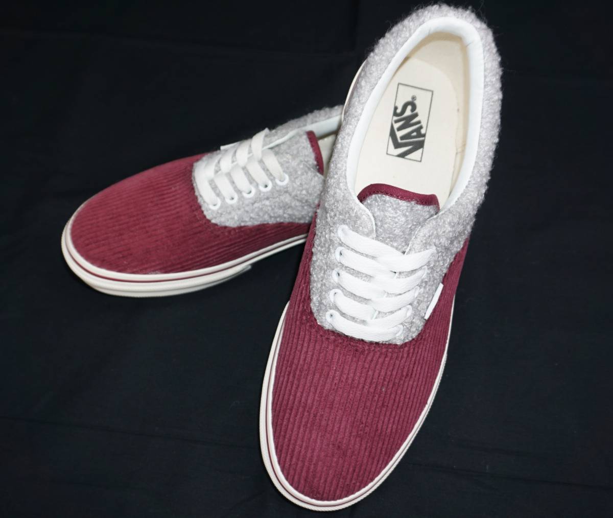 バンズ ERA 27.5㎝ コーデュロイ スニーカー エラ バーガンディ グレー拍卖