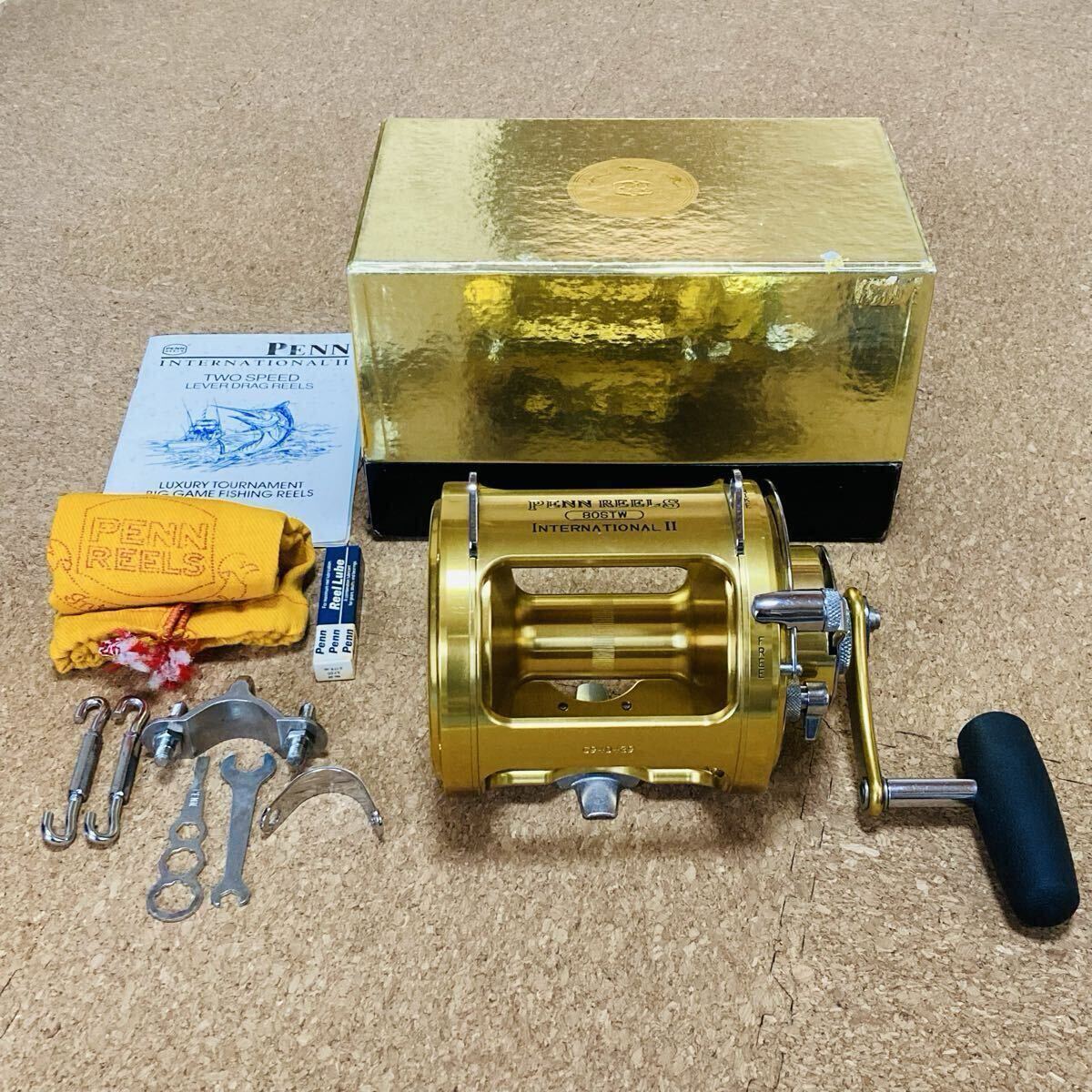 ペンリール インターナショナルII 80STW 美品 右ハンドル レバードラグ 船釣り 大物用 トローリング 泳がせ PENN INTERNATIONAL拍卖