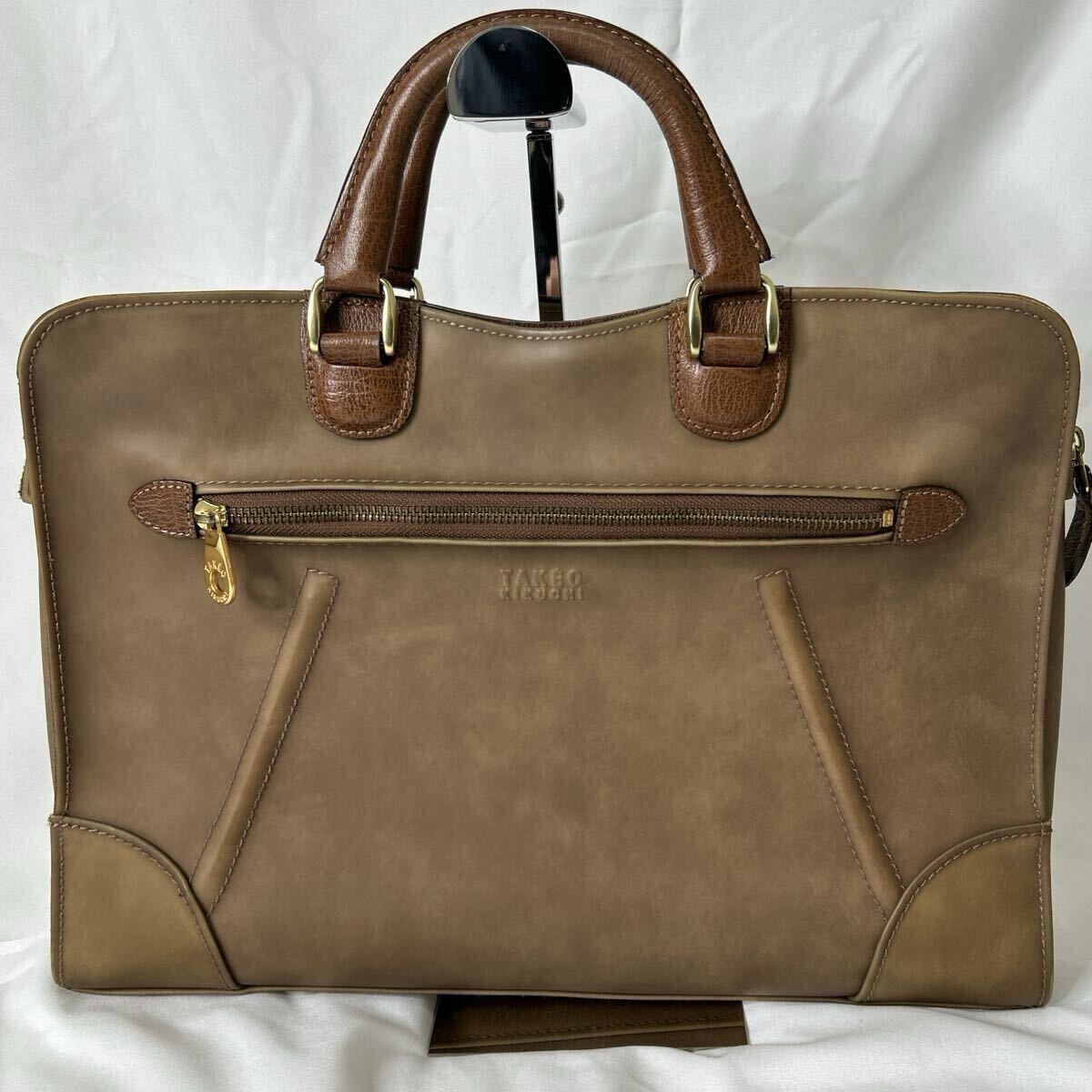 美品TAKEO KIKUCHI タケオキクチ/ブリーフケース ビジネスバッグ 金金具拍卖