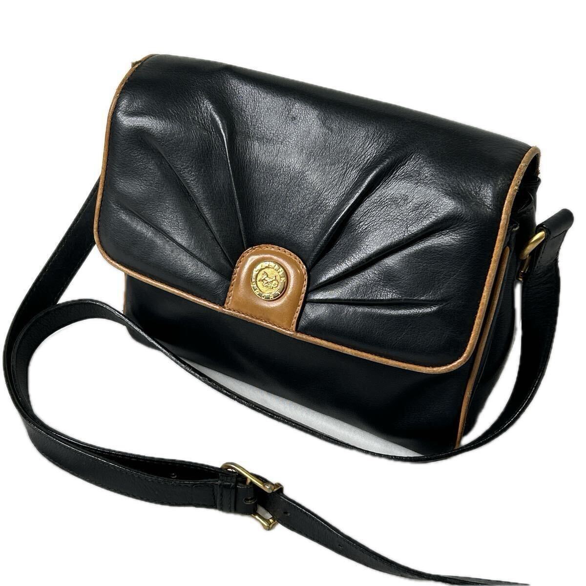 CELINE /セリーヌ オールドセリーヌ ヴィンテージ ショルダーバッグ クロスボディ ギャザー 馬車 サークルロゴ  金ロゴ拍卖