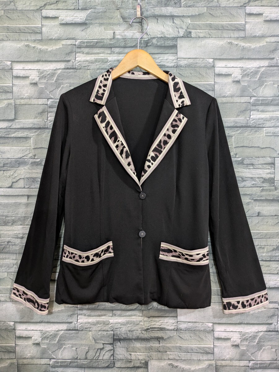 ★送料無料★LEONARD レオナール  長袖  ジャケット  トップス  上着 アウター レディース LLサイズ拍卖