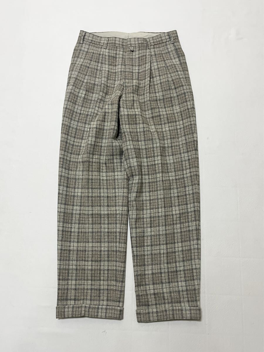 CHRISTIAN AUJARD HOMME クリスチャンオジャール ウール チェックスラックス 76拍卖