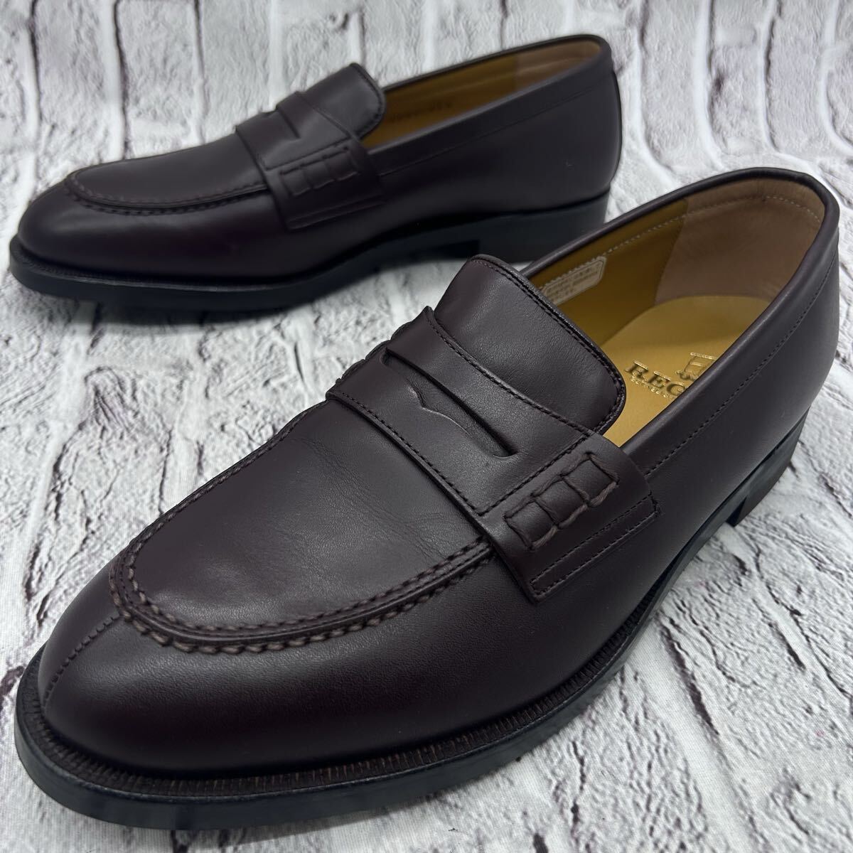 【未使用】REGAL リーガル JE02 コインローファー Uチップ 25.5㎝ 3E 幅広 ダークブラウン 革靴 ドレスシューズ ビジネス メンズ拍卖