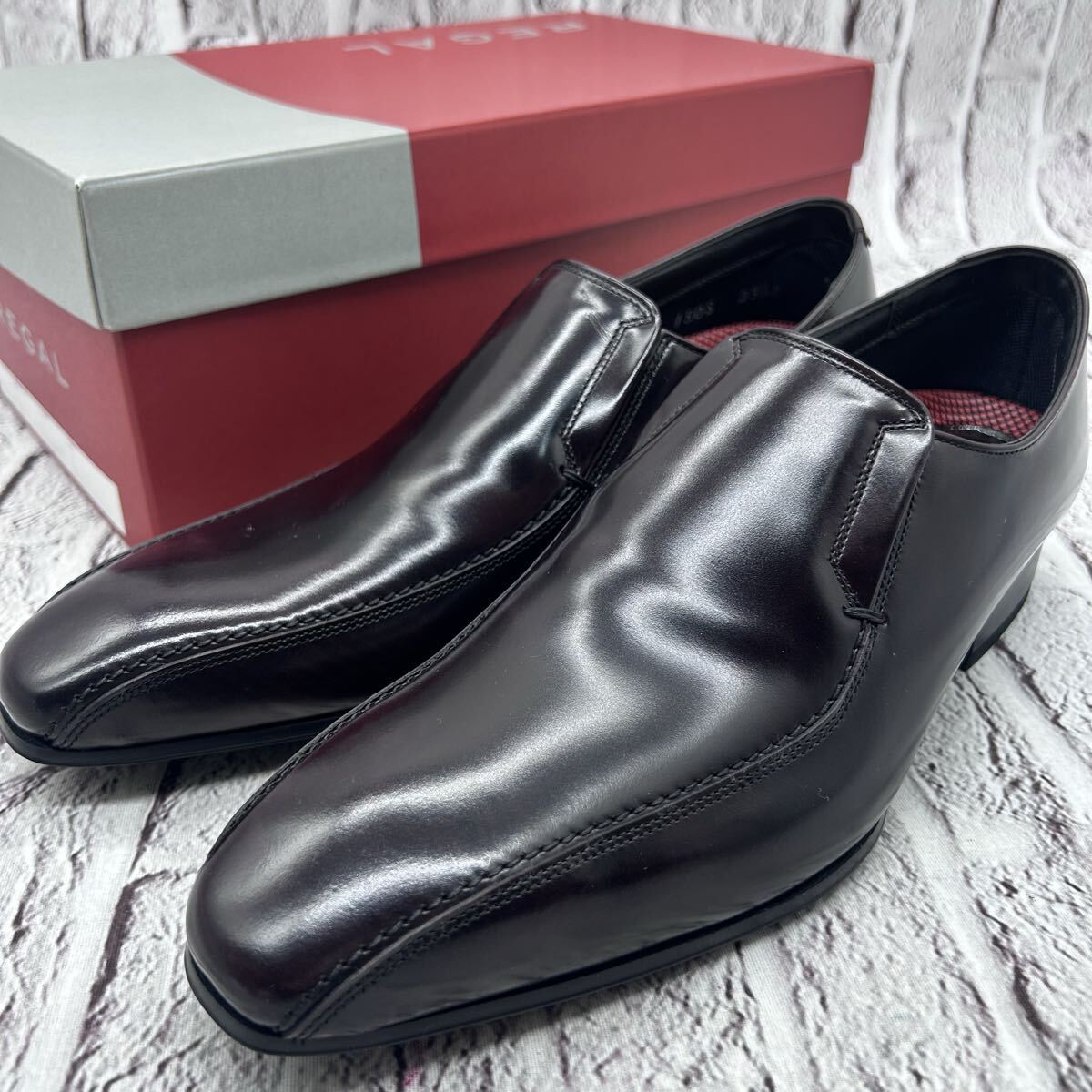 新品同様【未使用】REGAL リーガル 150S ビジネスシューズ スリッポン サイドエラスティック 23.5㎝ バーガンディ 革靴 ローファー ドレス拍卖