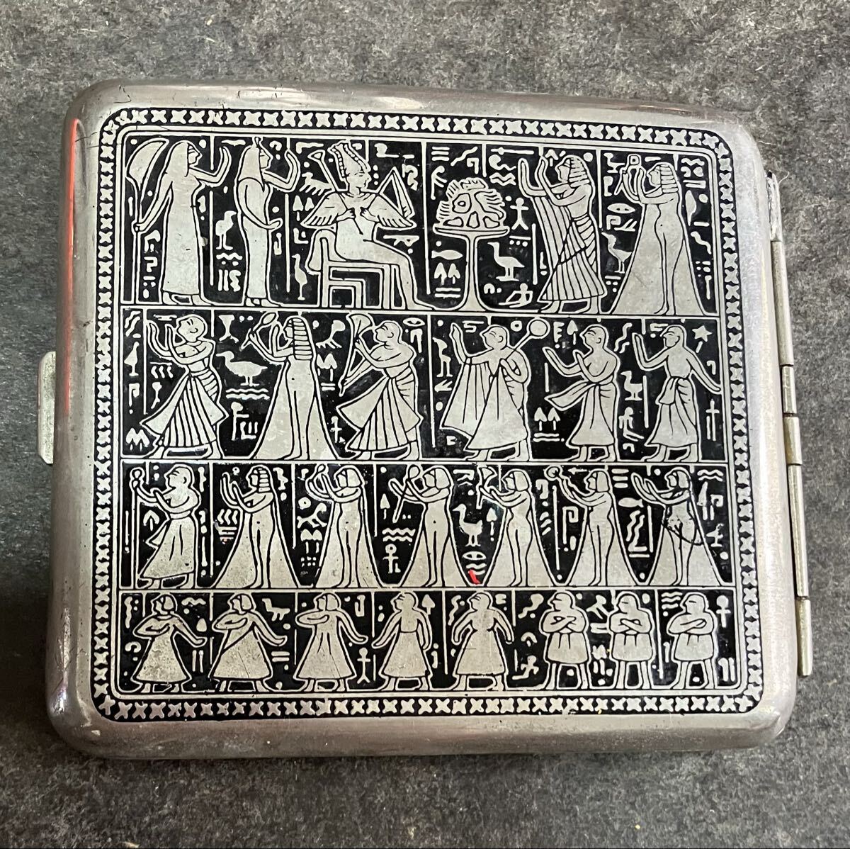 昭和レトロ品 古代エジプト柄 タバコケース シガレットケース 送料無料拍卖