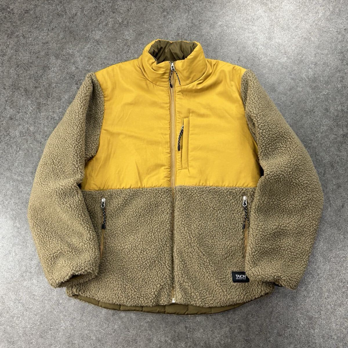 美USED TAION タイオン リバーシブル ダウンジャケット フリースジャケット ブルゾン フルジップ ジップアップ 切替 異素材 メンズ拍卖