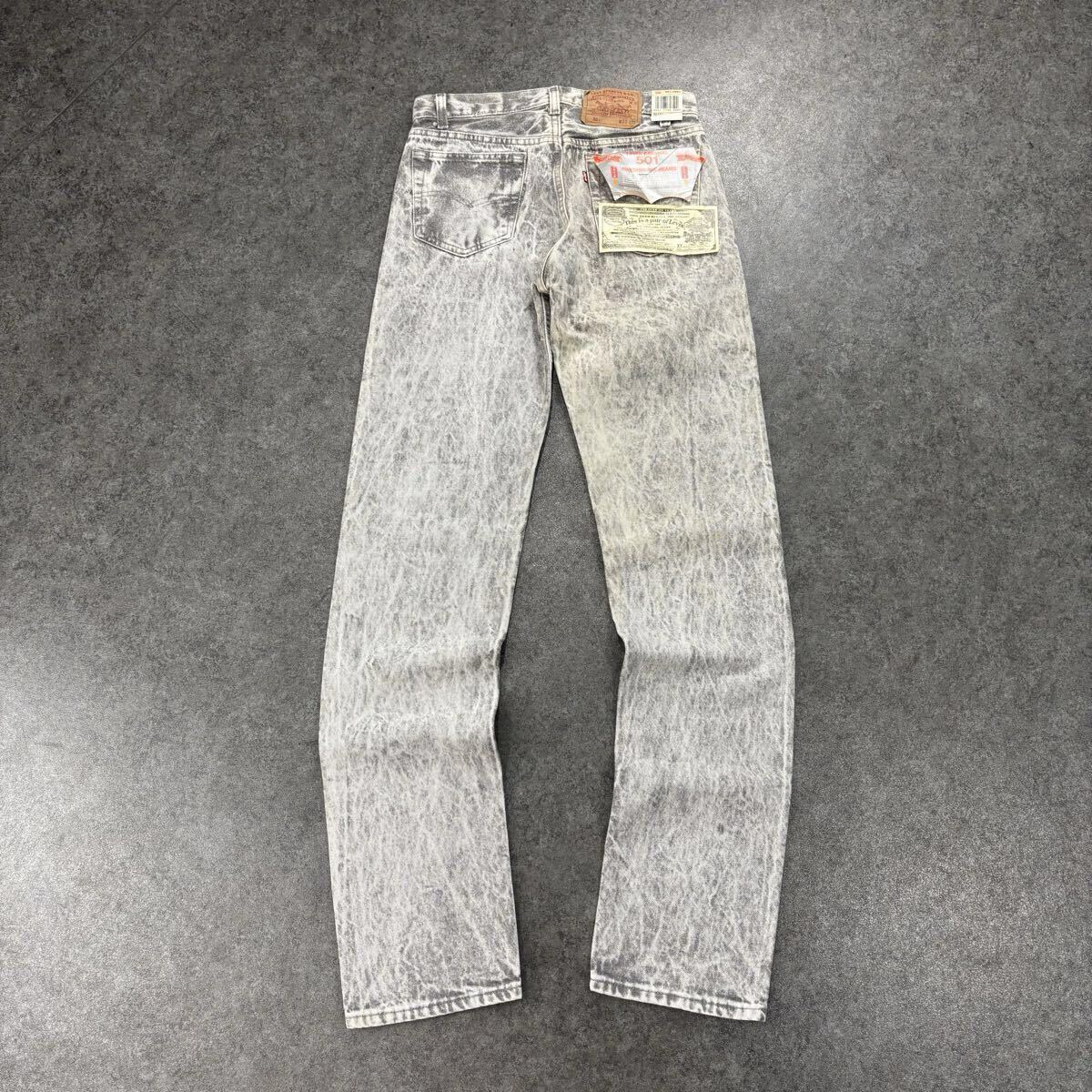 デッドストック 1988 80s USA製 Levi's リーバイス 501 エルパソ工場 デニムパンツ ジーンズ ボタンフライ グレー ケミカル ヴィンテージ拍卖