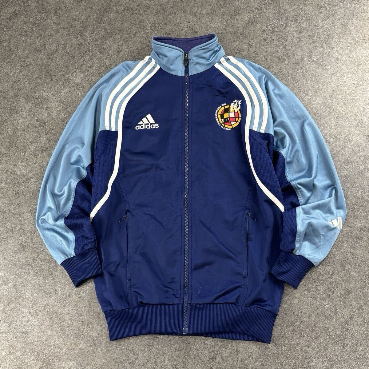 希少 00s 2000's ADIDAS アディダス サッカー スペイン代表 トラックジャケット ウィンドブレーカー ジップアップ 刺繍 メンズ L相当拍卖