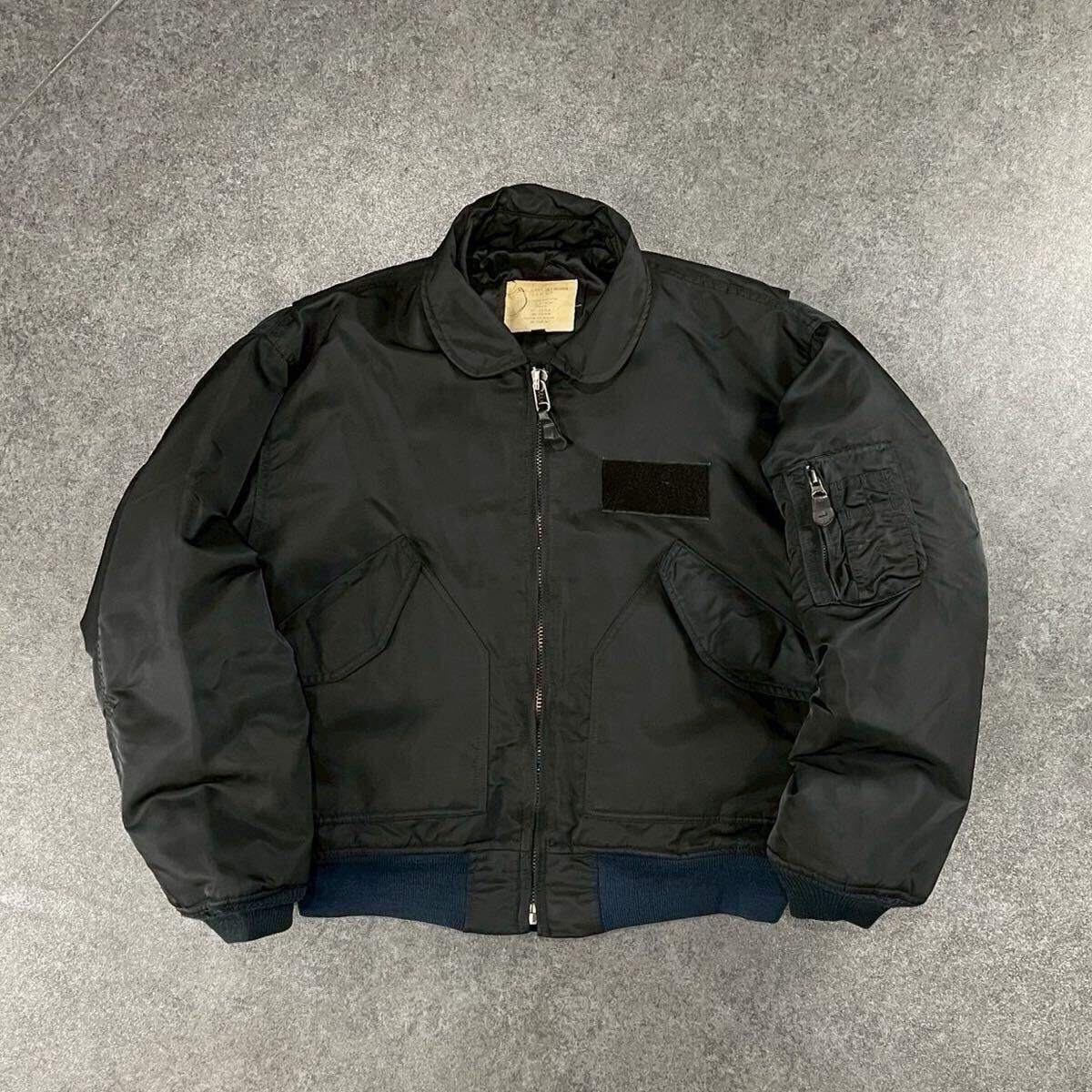 AVIREX JACKET FLYER'S COLD WEATHER CWU-55P アヴィレックス フライトジャケット 内側キルティング 中綿 ブルゾン 黒 ヴィンテージ メンズ拍卖