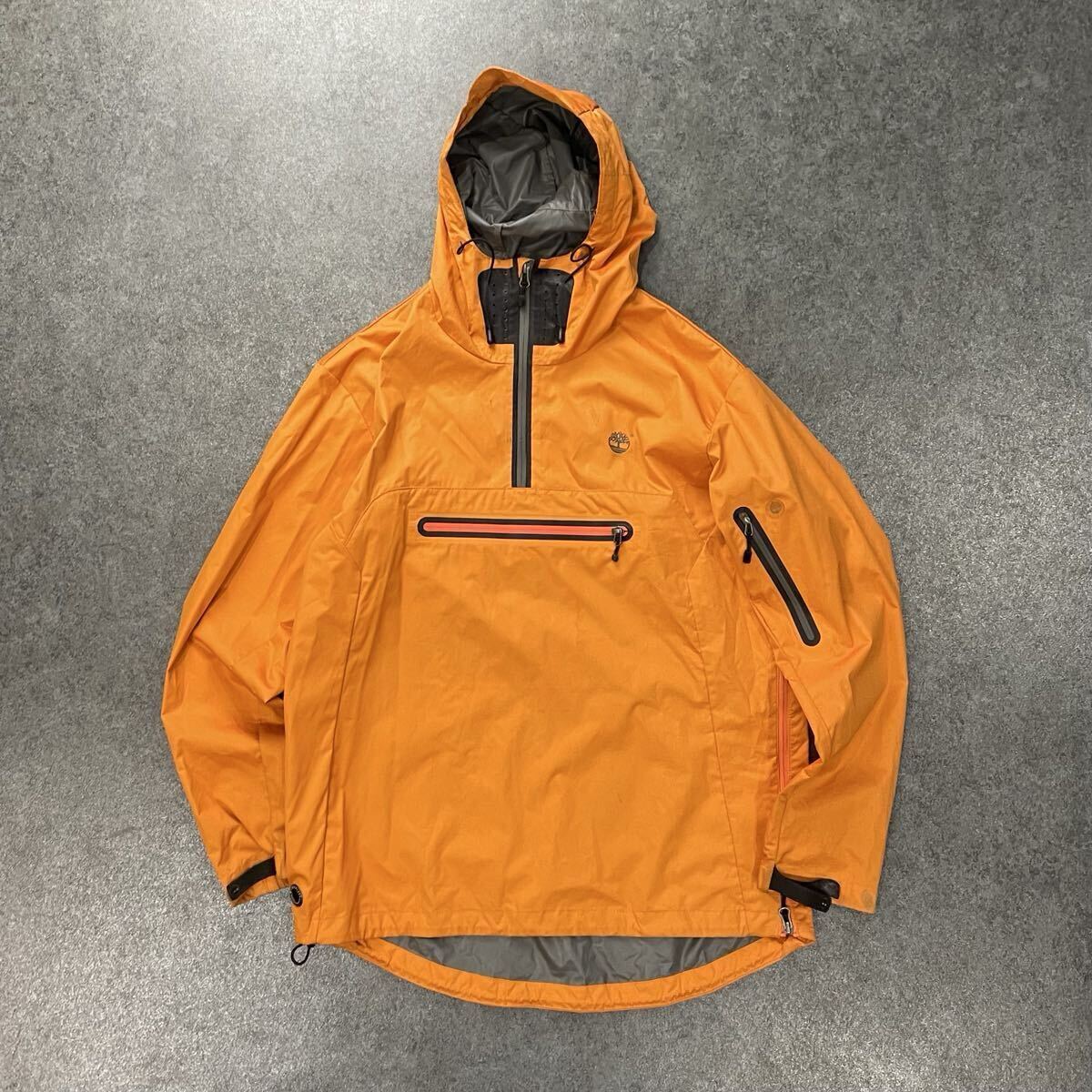 Timberland ティンバーランド アノラックパーカ ナイロンジャケット プルオーバー ハーフジップ パッカブル 撥水 オレンジ テック メンズ拍卖