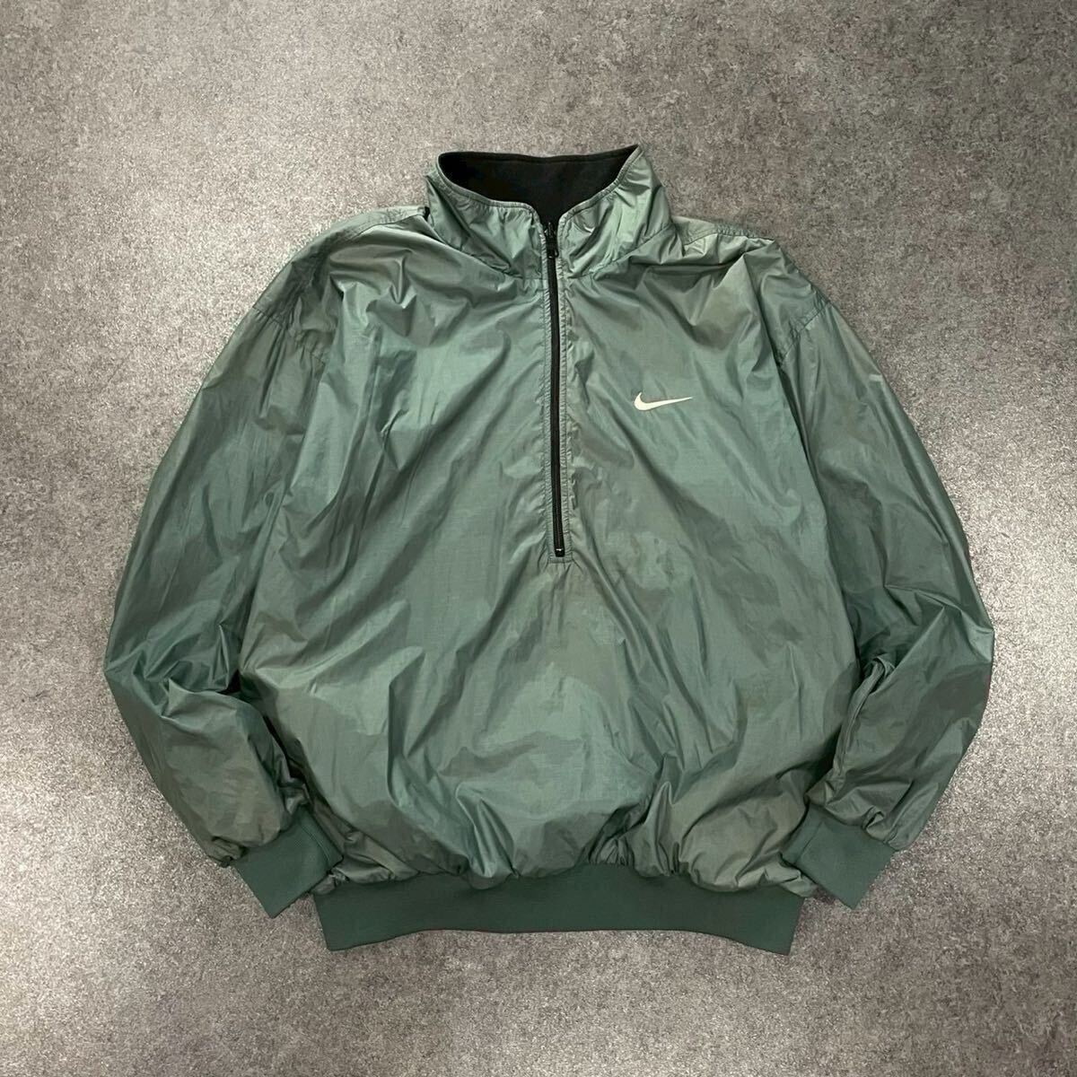 90s Vintage NIKE ナイキゴルフ ウィンドブレーカー リバーシブル ジャケット ハーフジップ プルオーバー ヴィンテージ スウッシュ 刺繍 L拍卖