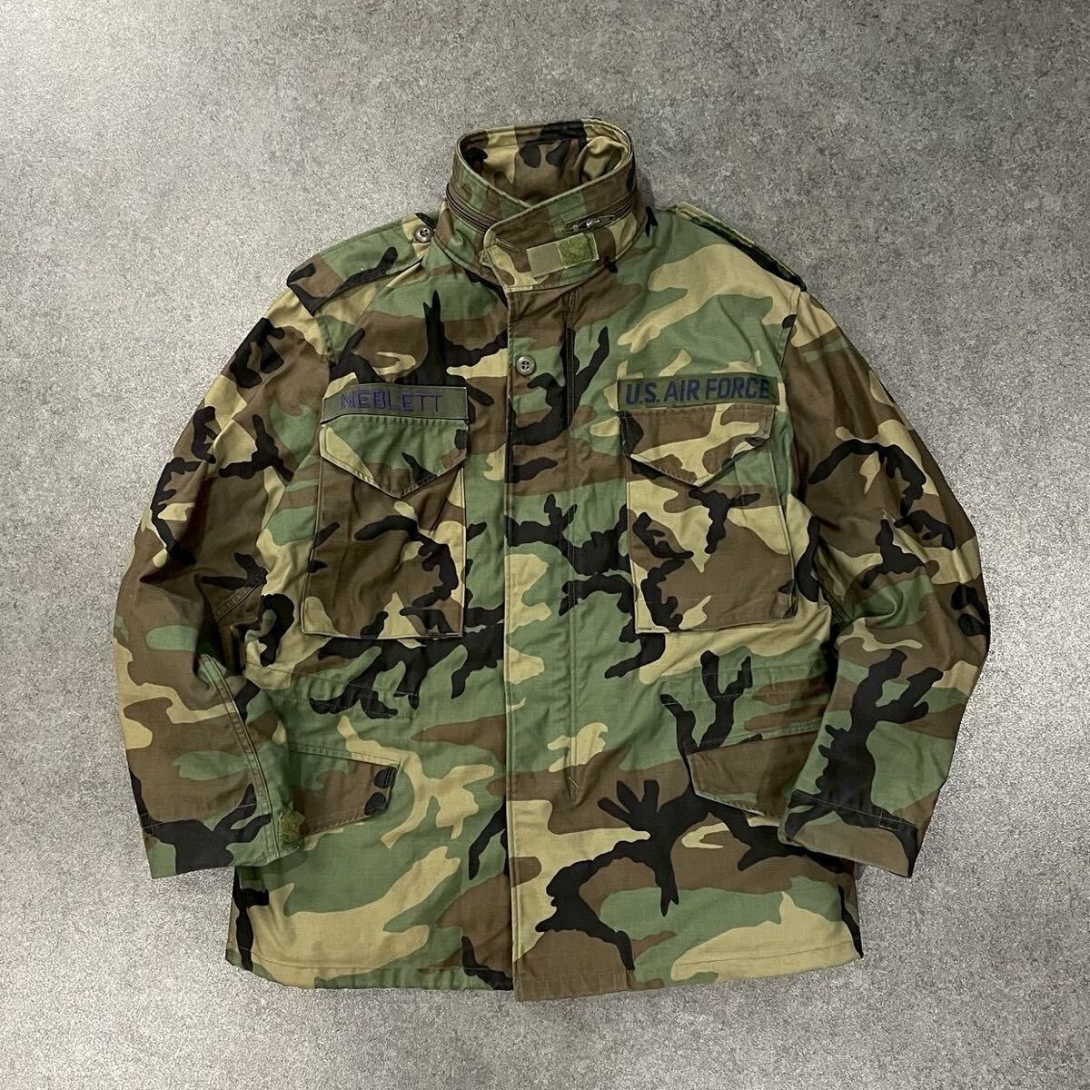 80s 1989年製 SO-SEW DLA100-89-C-0435 ミリタリージャケット フィールドジャケット U.S.AIR FORCE 米軍 ウッドランドカモ ヴィンテージ拍卖