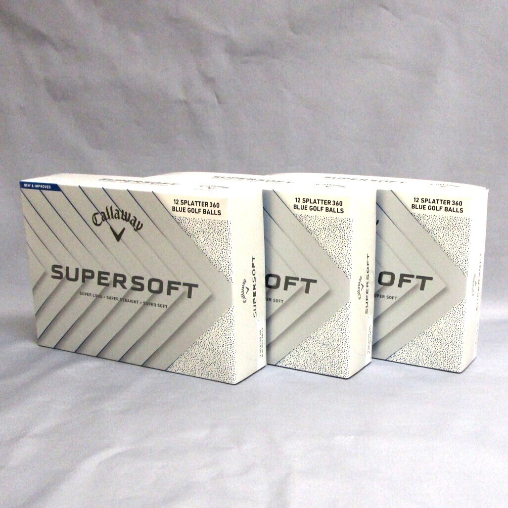 Callaway SUPERSOFT SPLATTER 360 ブルー 3箱 36球 キャロウェイ スーパーソフト スプラッター 2ピース ゴルフボール SUPER SOFT拍卖