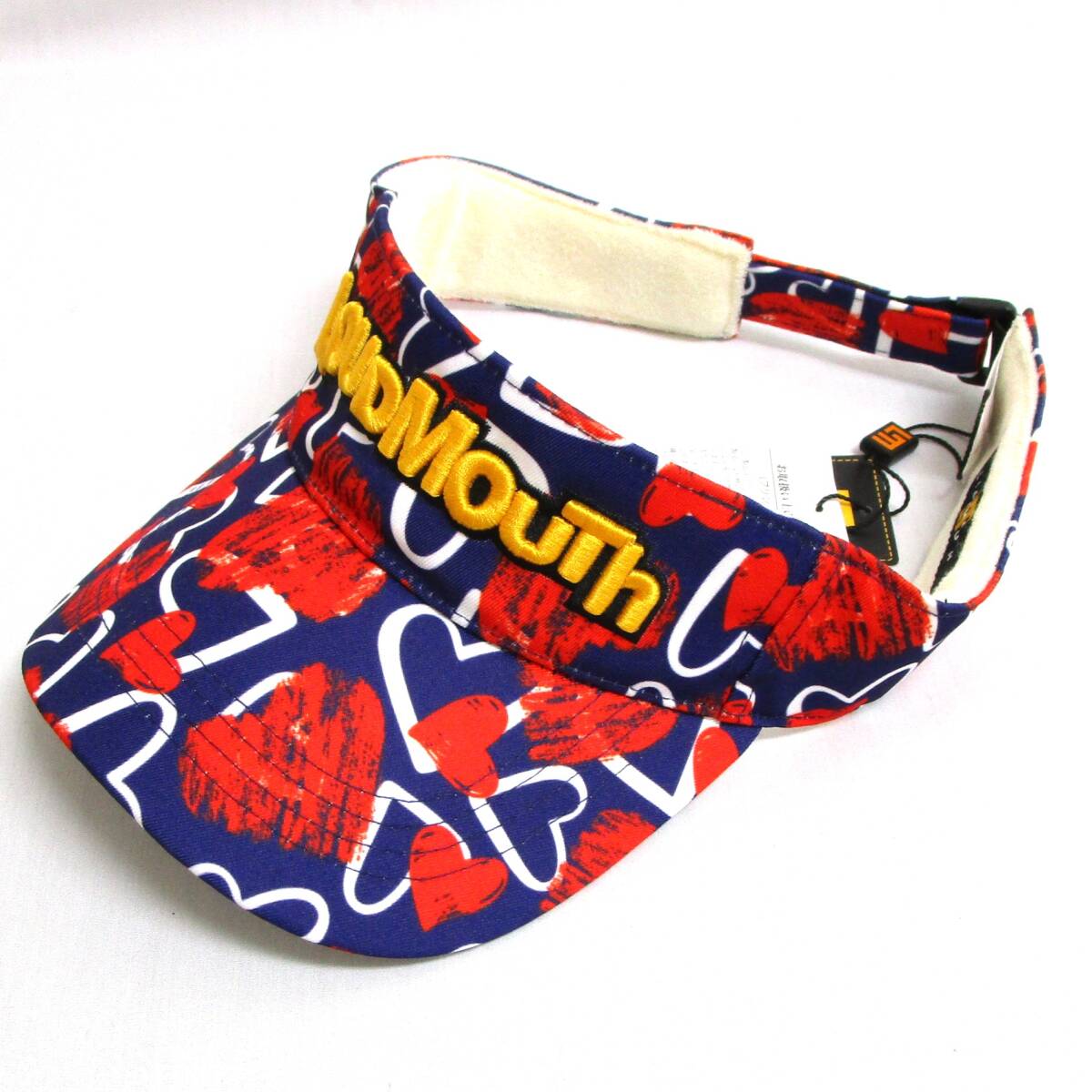 ラウドマウス バイザー 772-901 Scribble Hearts Navy(336)★送料無料 LoudMouth フリーサイズ サンバイザー 総柄 ハート ネイビー拍卖