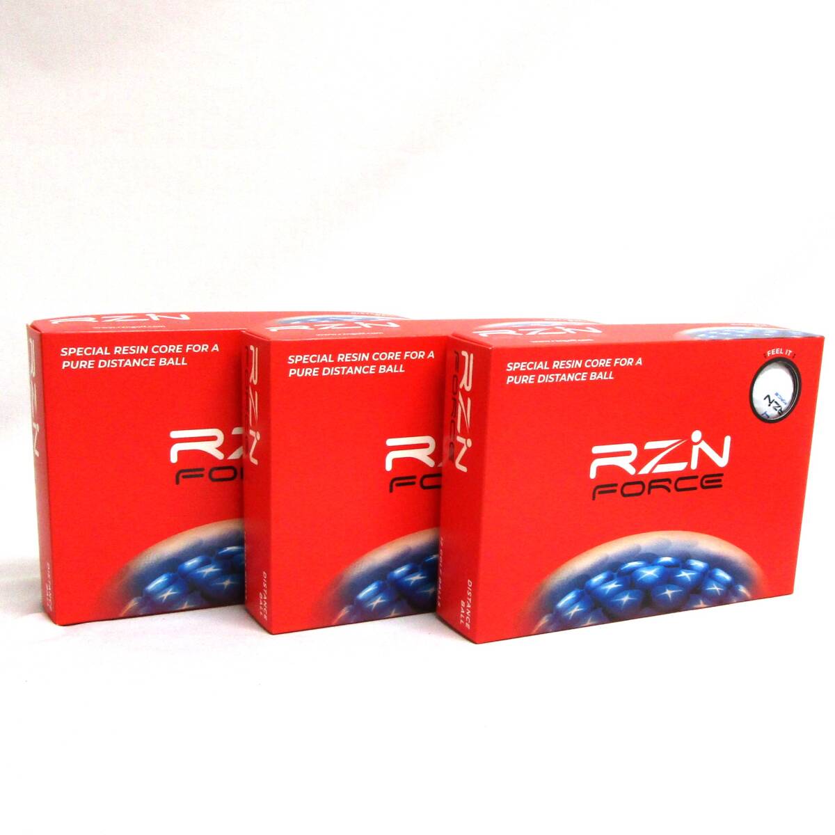 RZN GOLF FORCE ホワイト 3箱 36球 3ダース ボール 3ピース レジン ゴルフ フォース ゴルフボール US仕様 高弾道拍卖