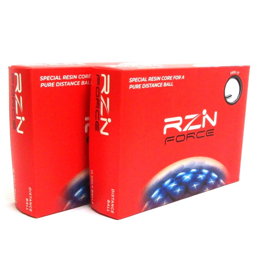 RZN GOLF FORCE ホワイト 2箱 24球 2ダース ボール 3ピース レジン ゴルフ フォース ゴルフボール US仕様 高弾道拍卖