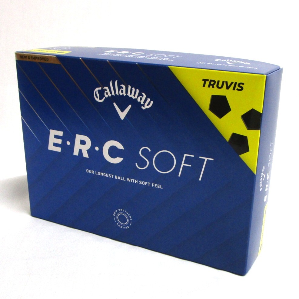 Callaway E・R・C SOFT TRUVIS イエロー 1箱 12球 キャロウェイ ERCソフト トゥルービス イエロー/ブラック 3ピース ERC サッカーボール柄拍卖