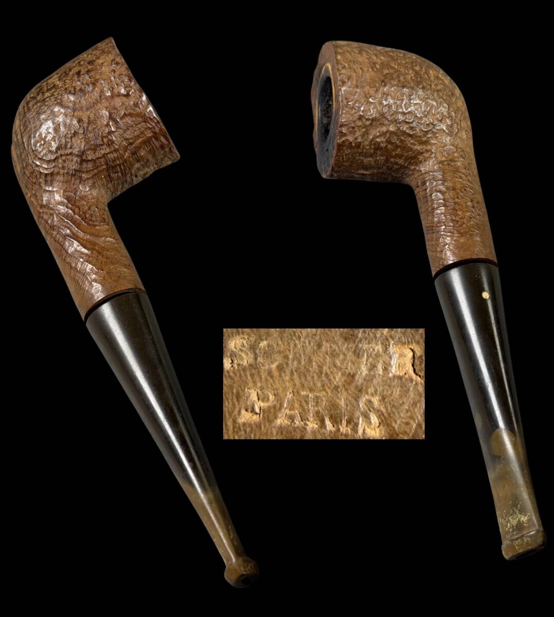 【偲】うぶ品 『メーカ刻印有』フランスのパリ 高品質木 古いパイプ ランド パイプ 喫煙具 t-121拍卖