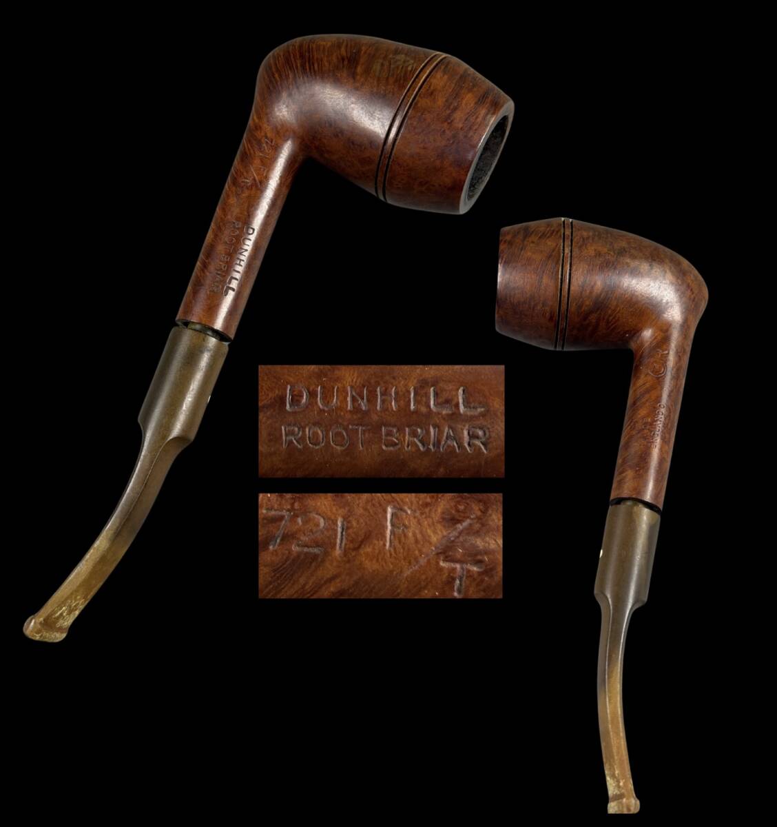 【偲】うぶ品 DUNHILL(ダンヒル)ROOT BRIAR(ルート・ブライヤー)高品質木 時代物 古いパイプ ランド パイプ 喫煙具 t-118拍卖