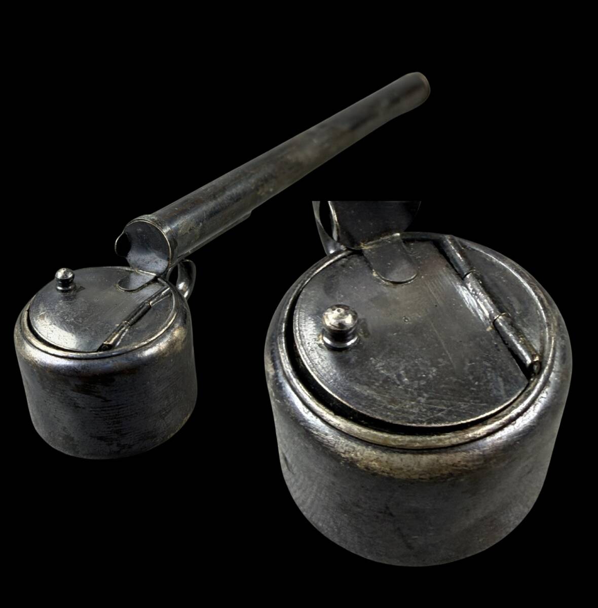 【偲】矢立 細工 筆筒 墨壺 時代提げ物 浮彫 筆記用具 書道具 古銅 刀装具装飾 古玩 文具 工芸品 n-50拍卖