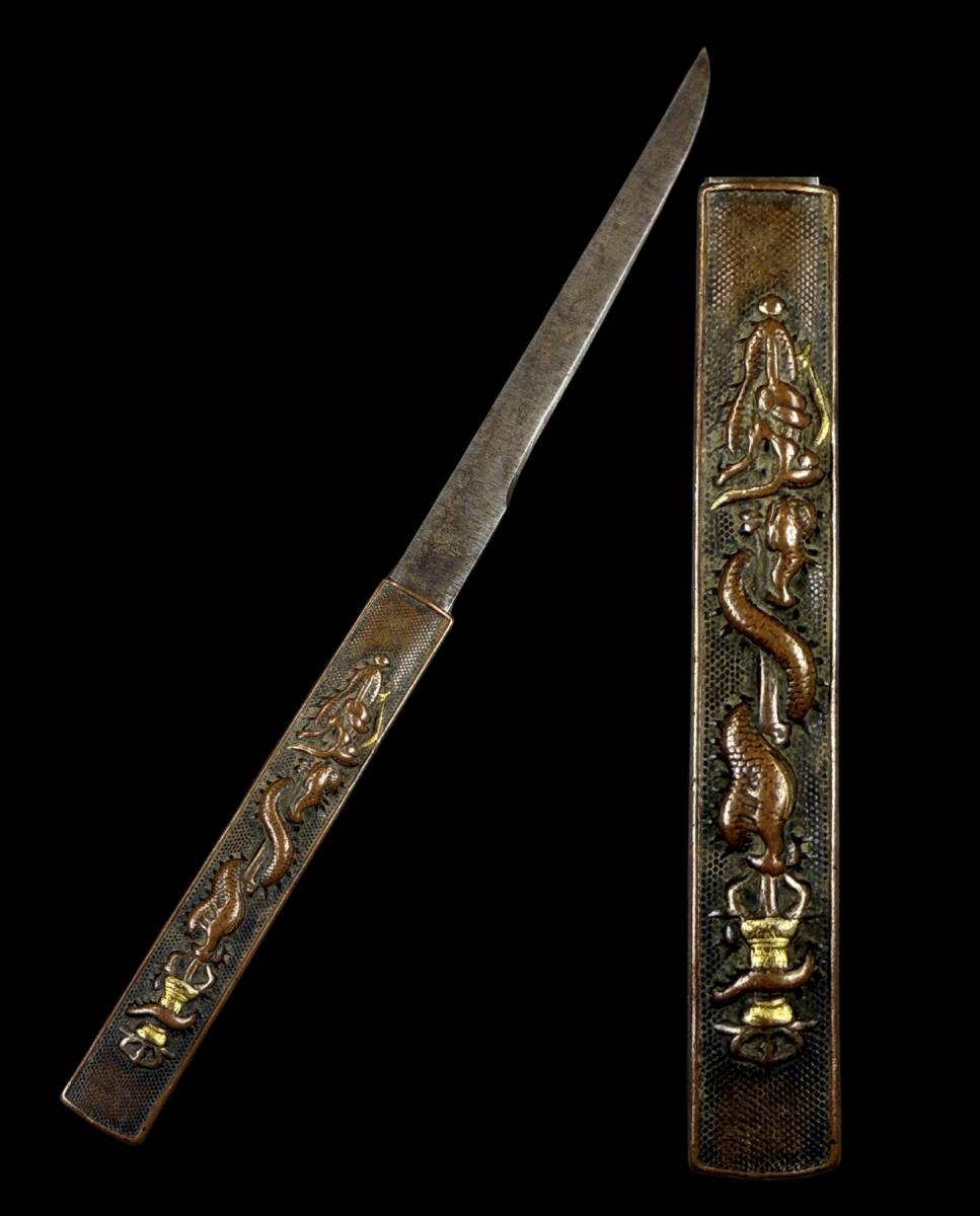 【偲】江戸時代 鍔 鐔 小刀 小柄 刀装具 骨董 日本刀/刀装具/武具/骨董/古美術/美術品/時代物 r-1004拍卖