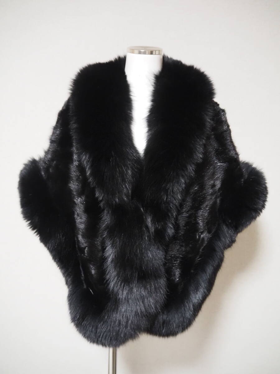 ■ダークミンク×ブルーフォックス■ショール■39cmx138cm■拍卖