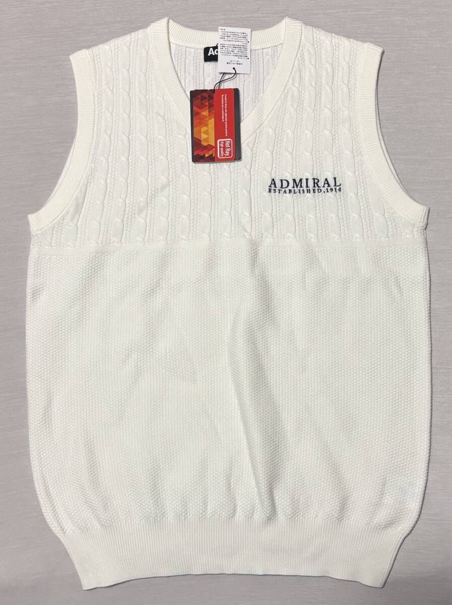送料込★15400円★アドミラル ケーブルパターン Vネックベスト★M拍卖
