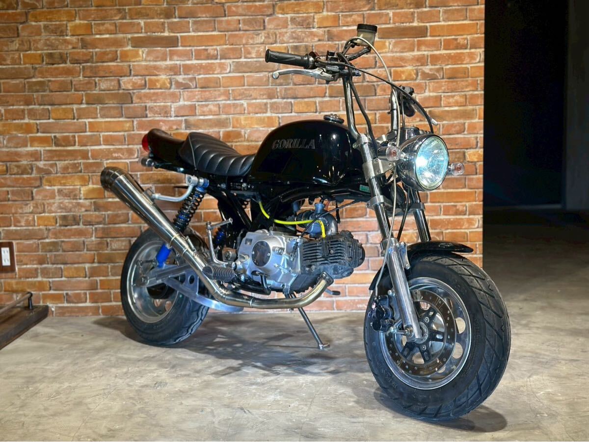 黒豆 ゴリラ  カスタム 50cc 検 武川 走り屋 10インチ 車体 陸送可能 カスタム カブ 12v モンキー ダックス シャリー 神戸 拍卖