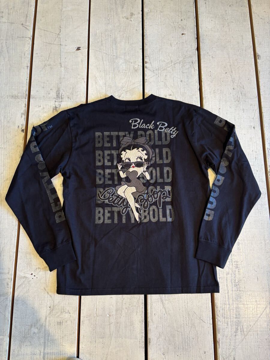 BettyBoop×NVERMIND 刺繍ラメプリント長袖teeシャツ BBN-2510 BLK Lサイズ拍卖