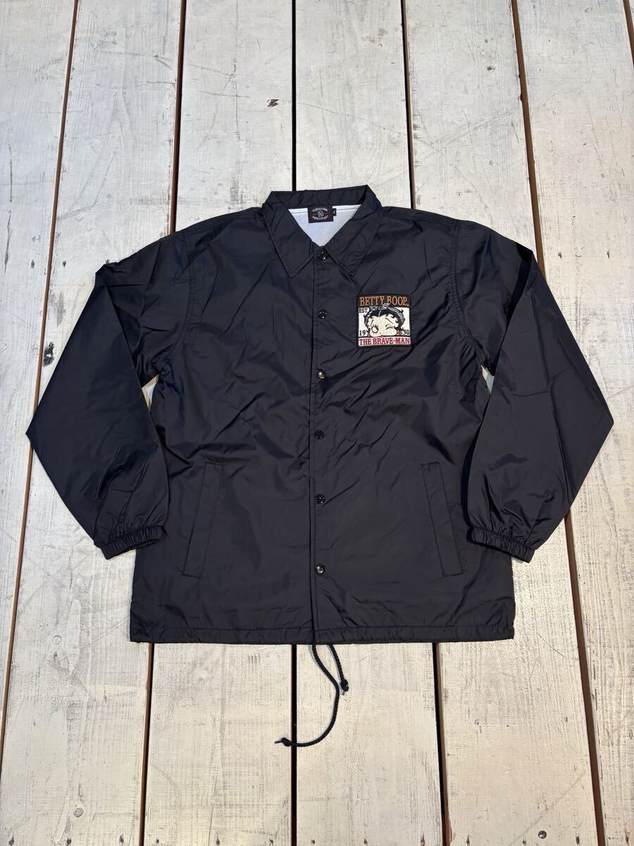 TheBRAVE-MAN×BettyBoop BBB-2523ナイロンコーチジャケット BLACK Lサイズ拍卖