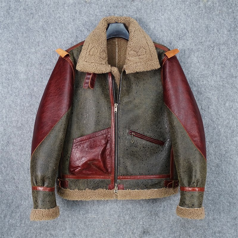 処分 B-3 フライトジャケット 羊革 ムートン 大戦モデル シープスキン ブルゾン コート 天然革 レトロ 防風防寒 男女兼用 本革 S~3XL拍卖