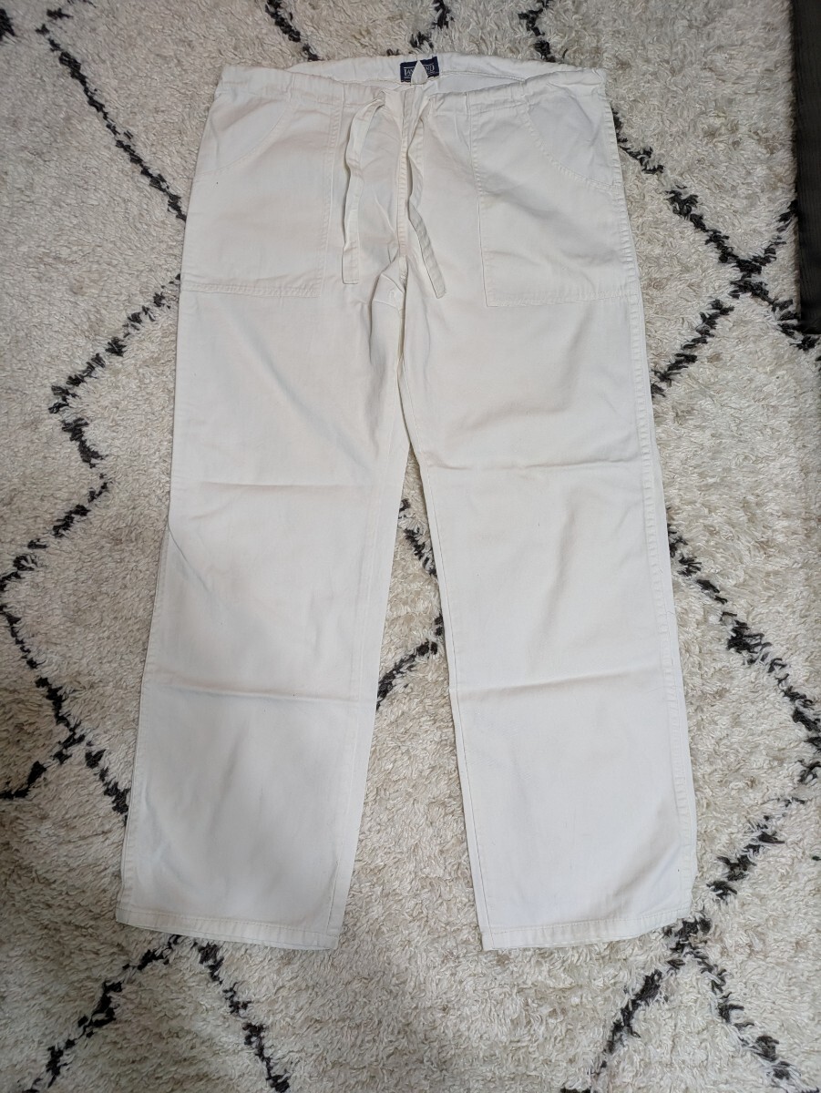 90s USA製!LAND'S END ベイカーパンツ ホワイト L拍卖