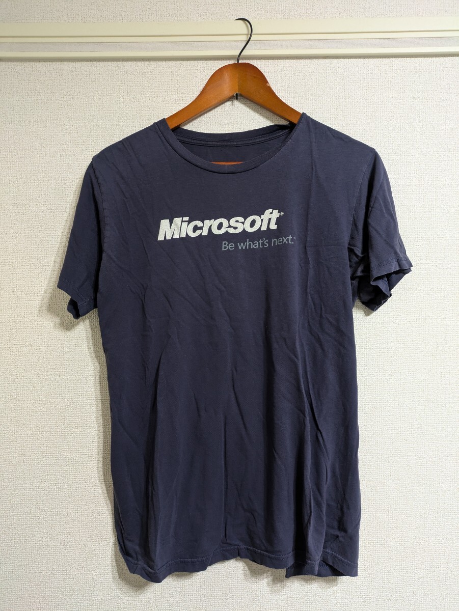 00s Microsoft Tシャツ ネイビー 企業物拍卖