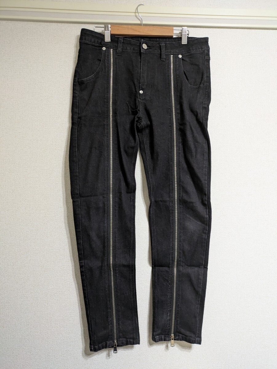 ジョンローレンスサリバン風 ジップデニム ブラック拍卖