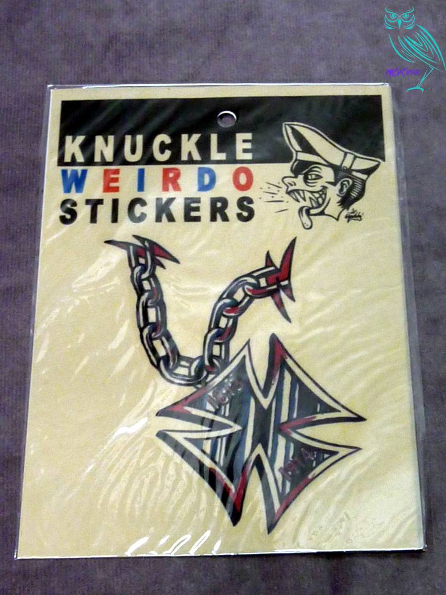 【y5085】⑥送料190円~◆WEIRDOアイアンクロス/ステッカー◆ビンテージホットロッドtattooアメ車ハーレーfunnyキャルルックusdmナックル拍卖