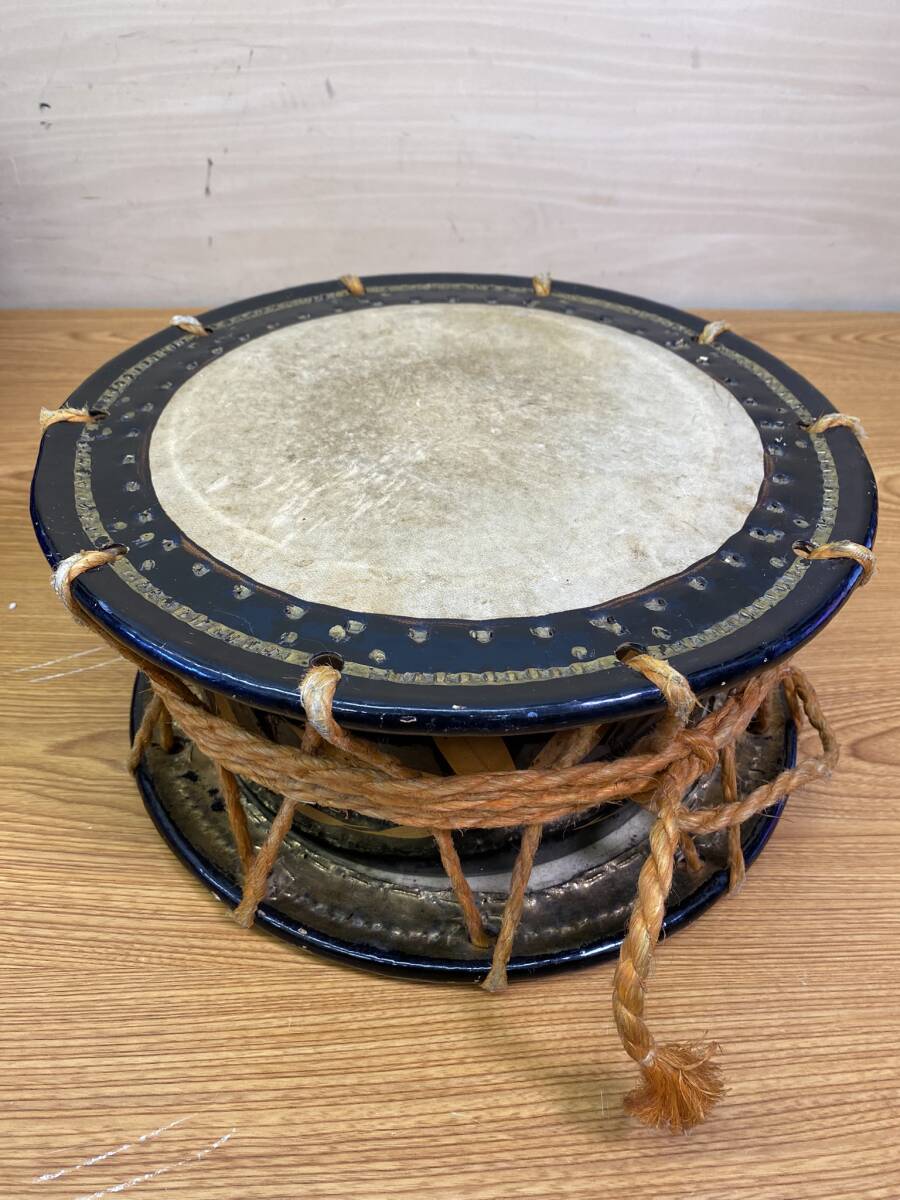 伝統工芸 桶胴太鼓◆締太鼓 エイサー太鼓 35cm◆和楽器 和太鼓 金箔拍卖